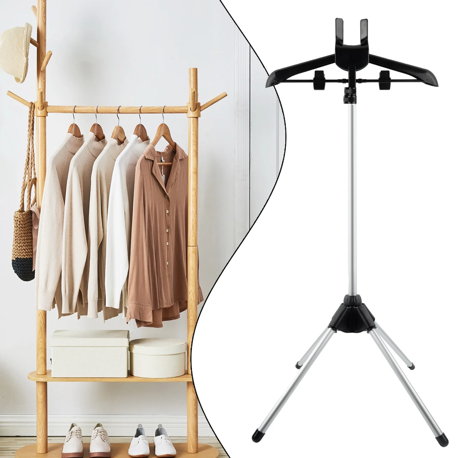 Ironing Gloves Ironing Rack With Clamps Adjustable Rods Aluminum Folding Hanger Garment Steamer Rack For Clothing