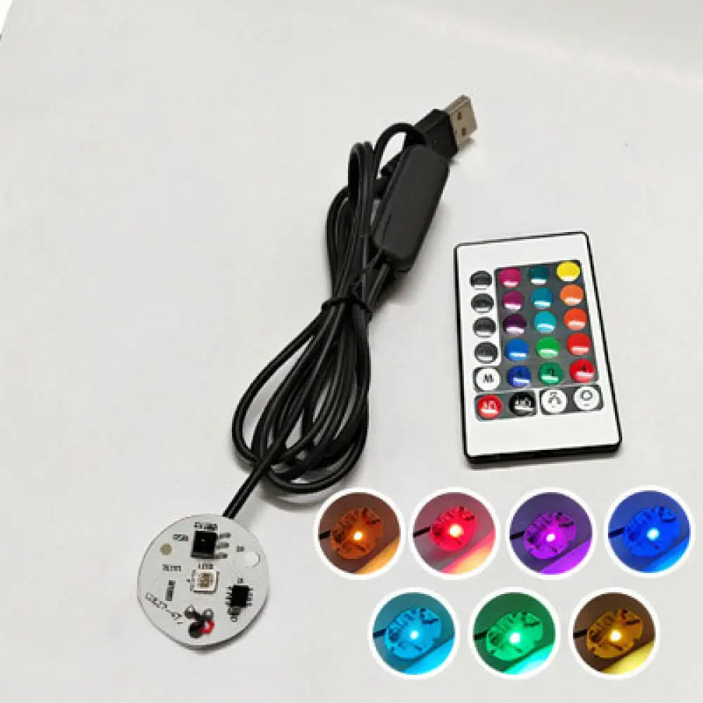 Remote Control LED Light Chip For DIY Lamp Projects 5V USB Powered Lighting Module With Switch Cable Multi Color