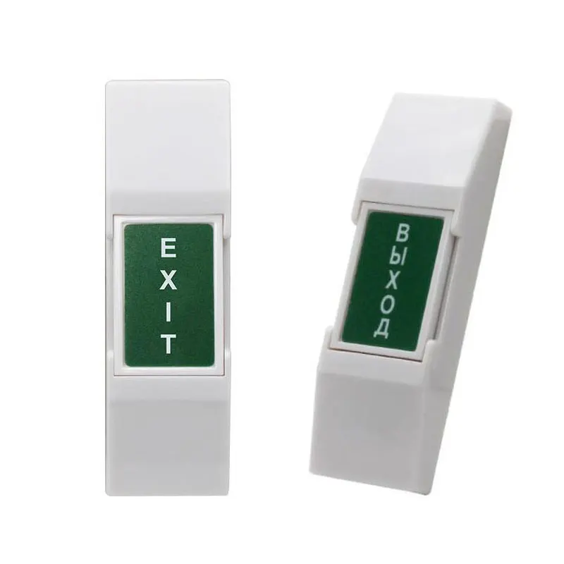 10pcs  Mini Exit Button with Bottom Box  English/Russian lable push Switch Access Control System COM NC NO output