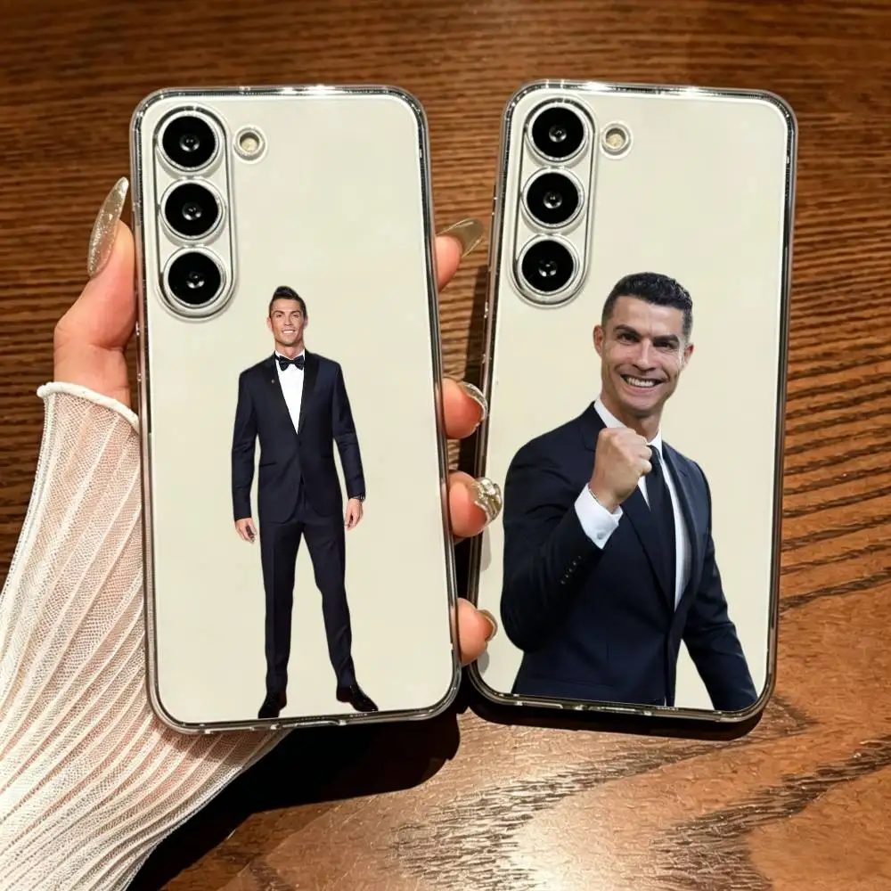 CR7 Ronaldo Suit Shatterproof Transparent Printed Phone Case For Samsung Galaxy A73/A72/A71/A53/A52/A51/A22/A91/A80