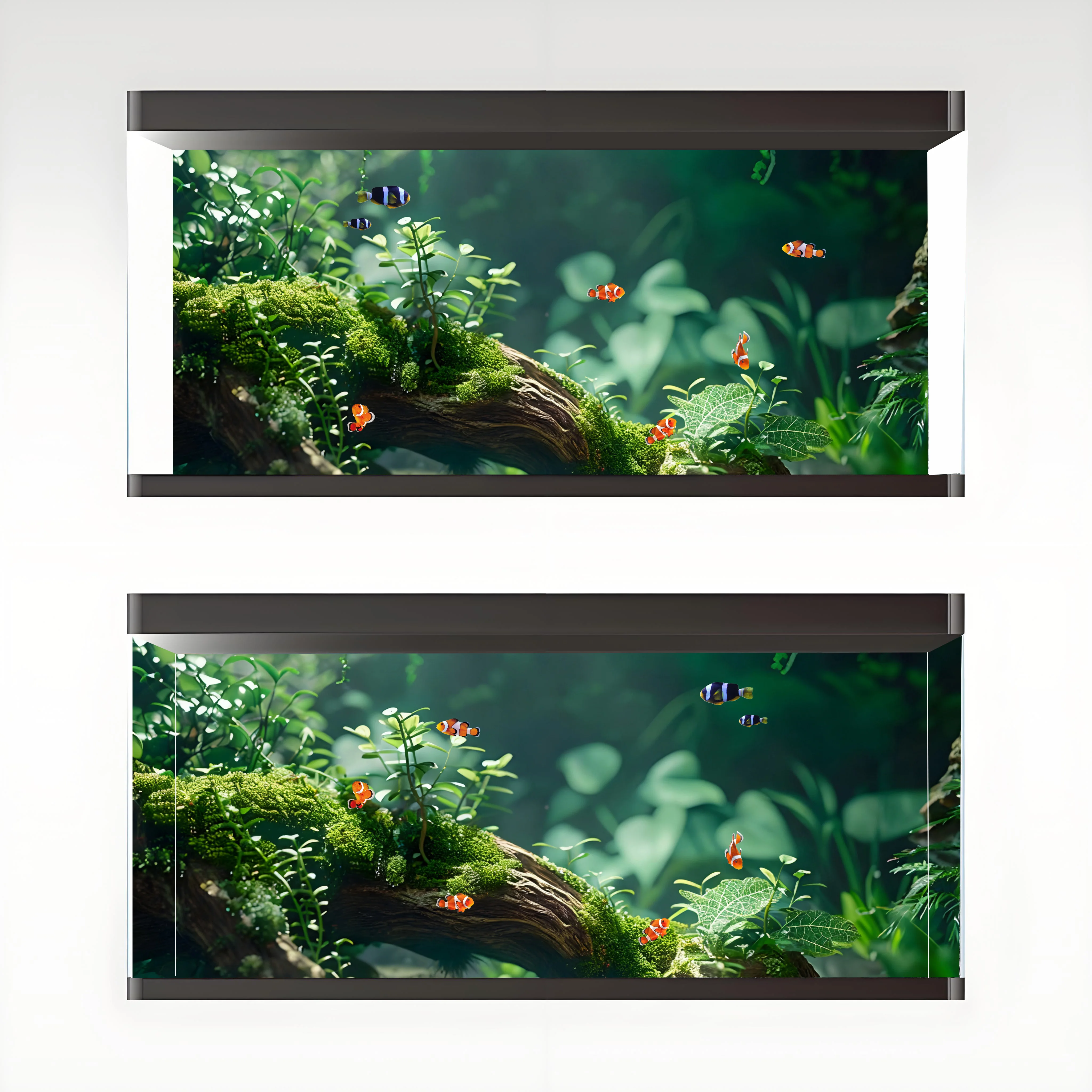 Aquarium Background, Background For Fish Tank , Glimmer in The Forest, Aquarium decor, Front Self-Adhesive 2D Flat Sticker
