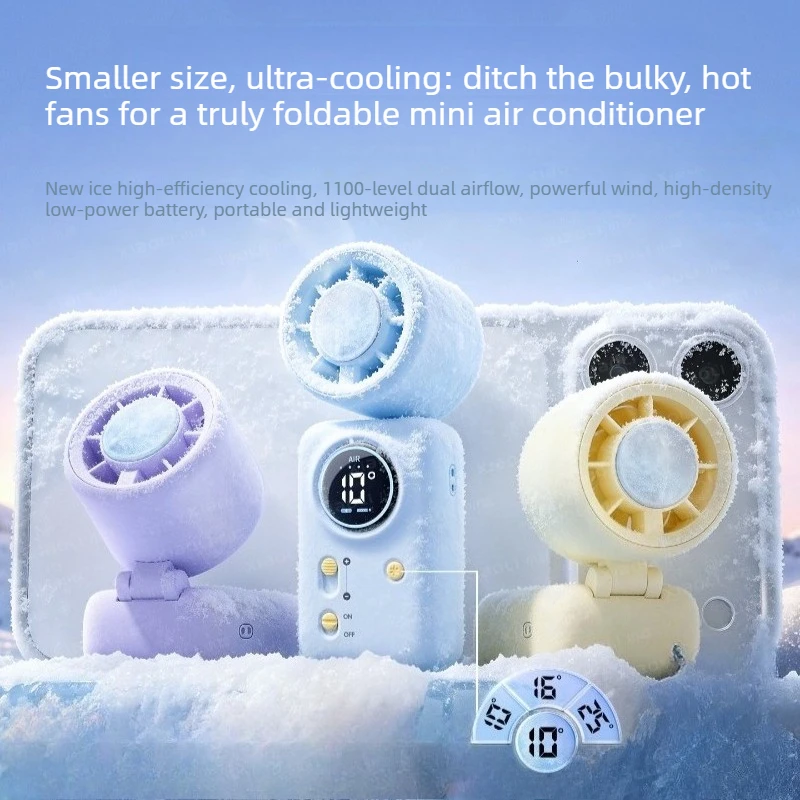 

2026 new cooling handheld small fan mini portable long lasting battery USB rechargeable silent neck hanging