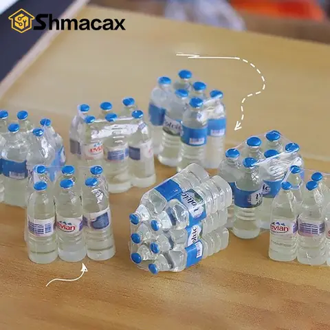 1:12 Resin Mini Simulation Mineral Water Bottle Model Doll House Miniature Kids Gift Toys Home Decoration Accessories