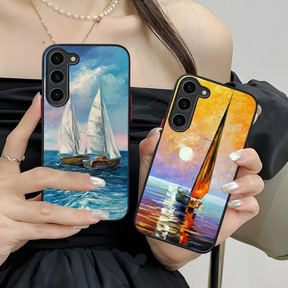 Abstract Oil Painting Phone Case for Samsung Galaxy S26 S25 S24 S23 S22 S21 Plus FE Ultra Skin Feel Shockproof Cover