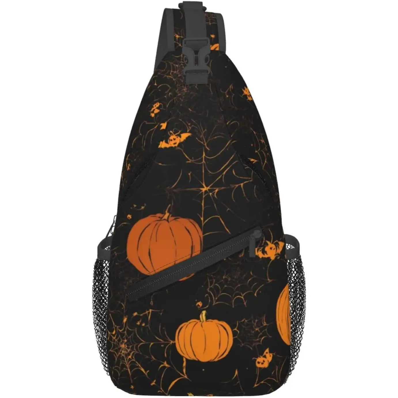 

Halloween Pumpkin Print Cross Chest Bag Diagonally Sling Bag Shoulder Bag For Travel Hiking Work Reusable Multipurpose