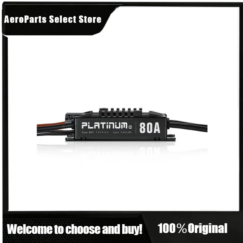 HA 1pcs For HobbyWing Platinum V4 60A 80A 120A ESC 3S-6S For 450-480-500-550 Class Helicopter (Propeller: 325-360mm)
