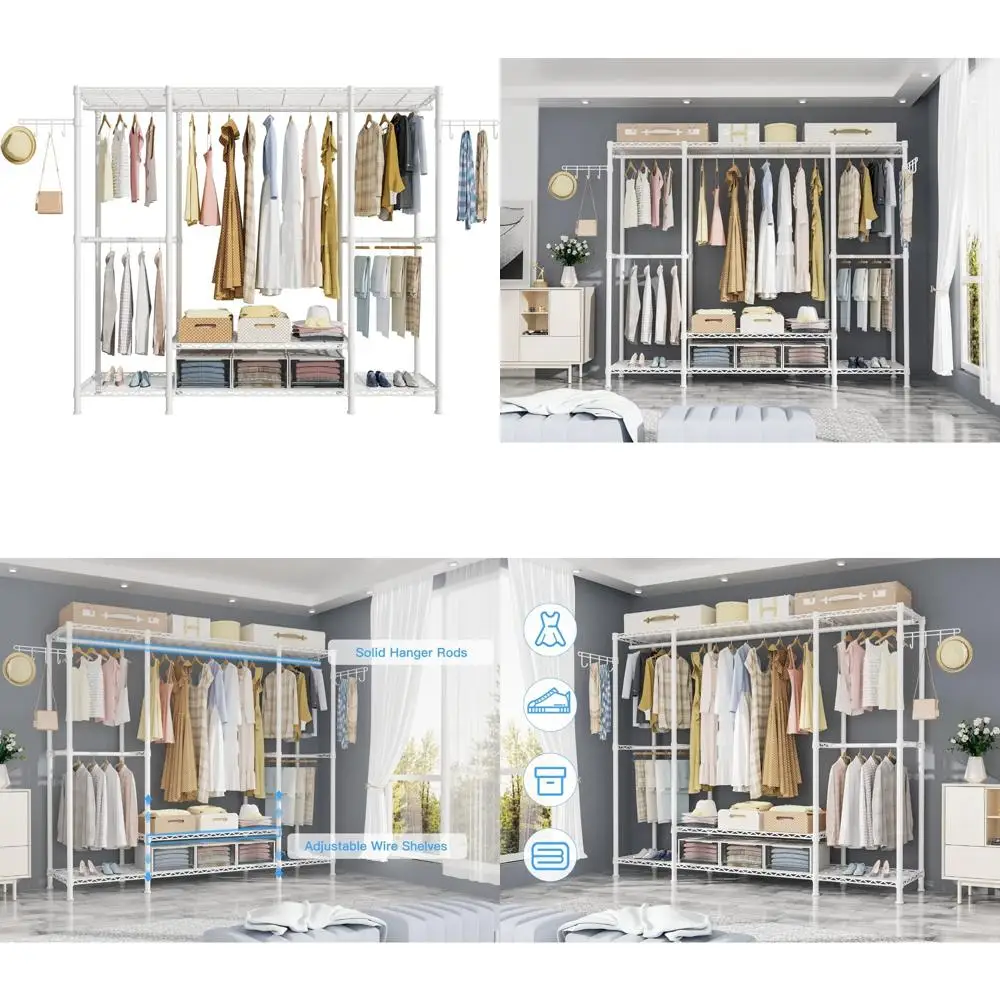 

Сверхмощный 4-х уровневый отдельно стоящий органайзер для шкафа с 5 полками — металлическая система хранения одежды и аксессуаров