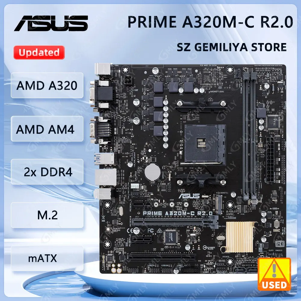 ASUS PRIME A320M-C R2.0 Motherboard AM4 A320M DDR4 32GB M.2 Support Ryzen 5 5600 Ryzen 5700 Ryzen 2600 Ryzen 7 3700 CPU Micro AT