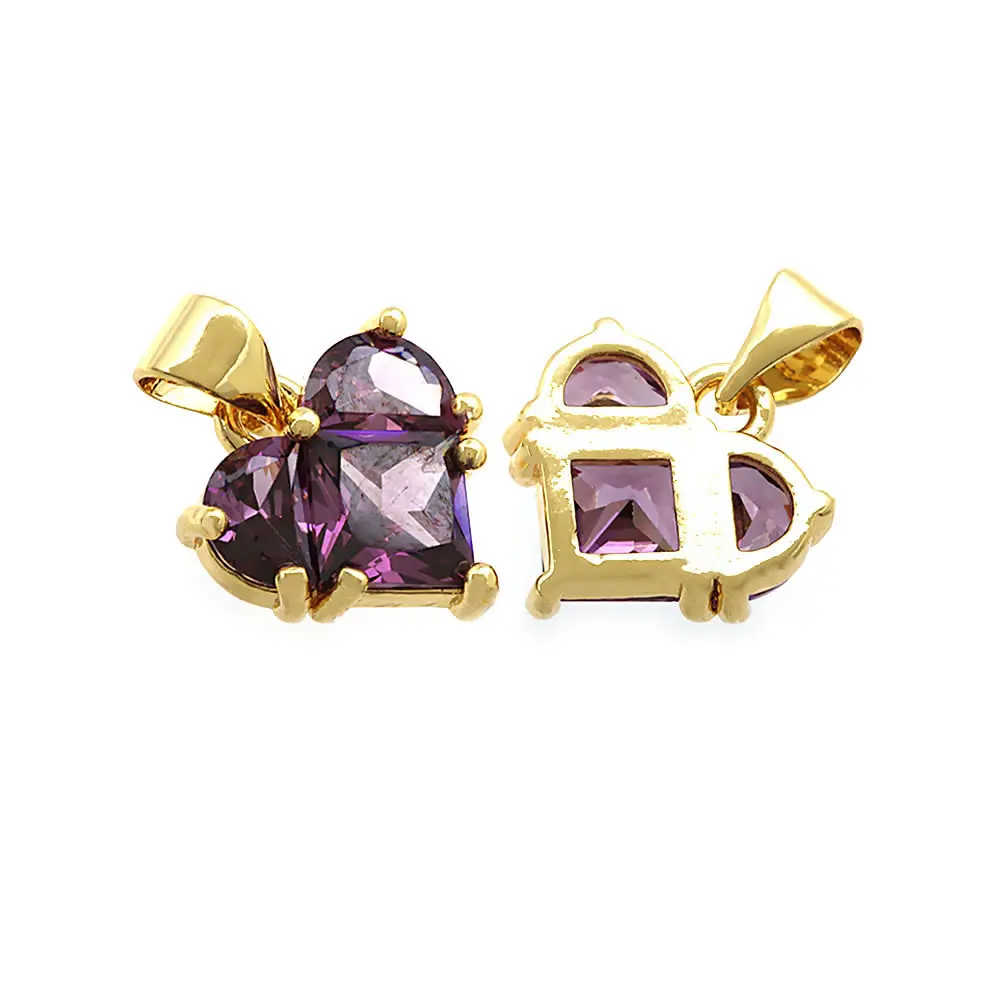 18K Gold Farbe Messing und Zirkon Herz Charms Anhänger Hochwertige Schmuckherstellung Halskette Ohrringe Zubehör für Frauen – Detail 36