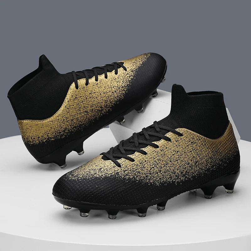 

Outdoor Men TF/FG High Ankle Football Boots Soccer Shoes Training Grass Turf Training Wholesale Non-Slip Sport Soccer Cleats