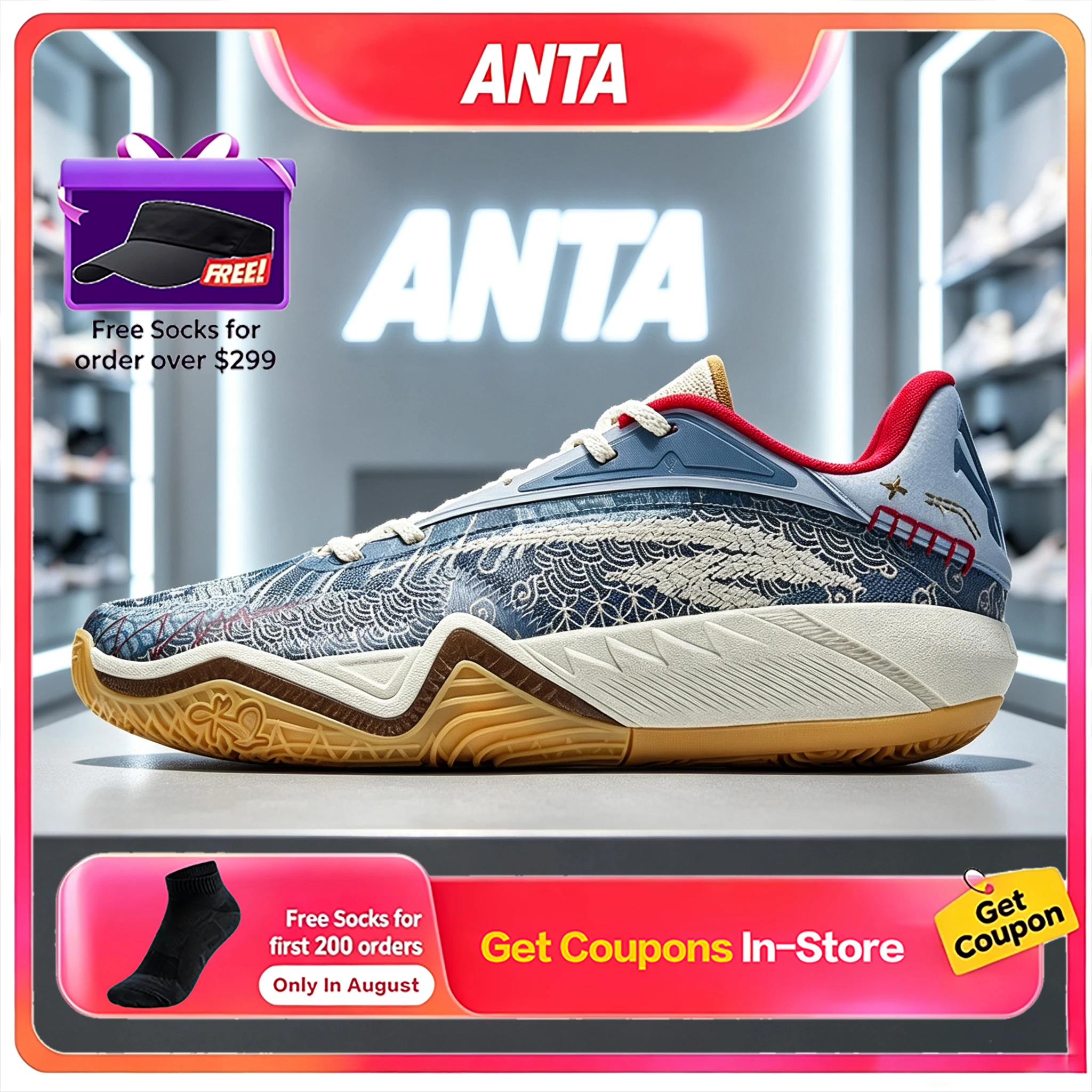 ANTA KAI3 OUWEN 3TH Men's craftsmanship anti-slip and wear-resistant sports basketball shoes