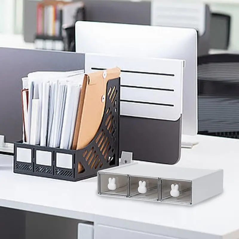 Stationary Organizer Rabbit Handle Desk Storage Box Stationery Box Desktop Stationery Storage Box Desk Organizer Makeup