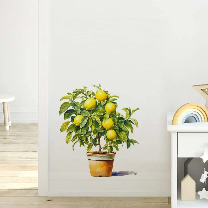 Lemon Tree Wall Sticker kitchen Restaurant Decor Living Room Cabinet Refrigerator Home Decoration Decals Stickers M11177