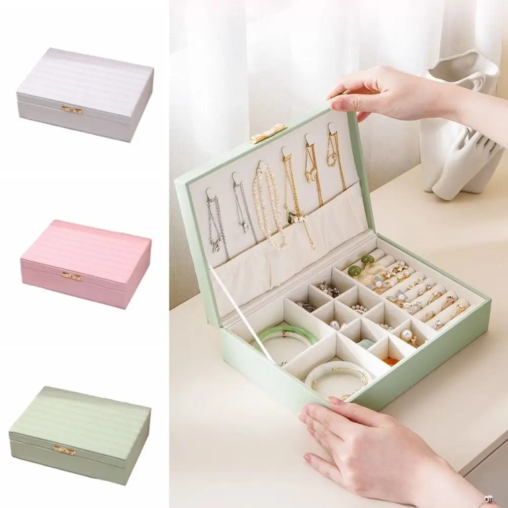 

PU Leather Bracelet Display Box Rings Necklace Holder Jewelry Storage Boxes Organizer Velvet Inner Bracelet Carrying Case