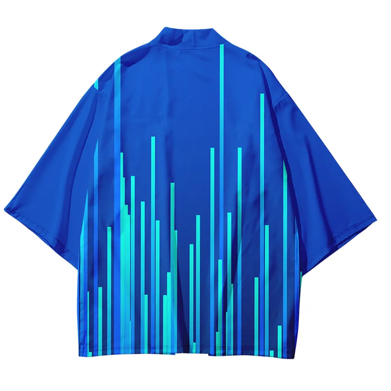 Plus Size XXS-6XL Stripe Fashion Beach Japanese Kimono Kimetsu No Yaiba Robe Cardigan Men Shirts Yukata Haori Women's Clothing