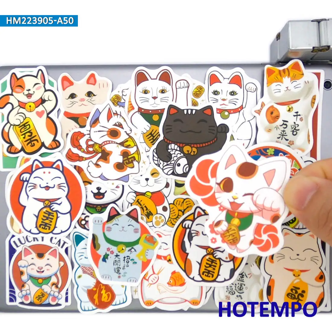 20/30/50PCS Funny Fortune Cat Pray Wish Lucky Cute Stickers for Laptop Phone Glass Wall Fridge Guitar Suitcase Bike Car Sticker