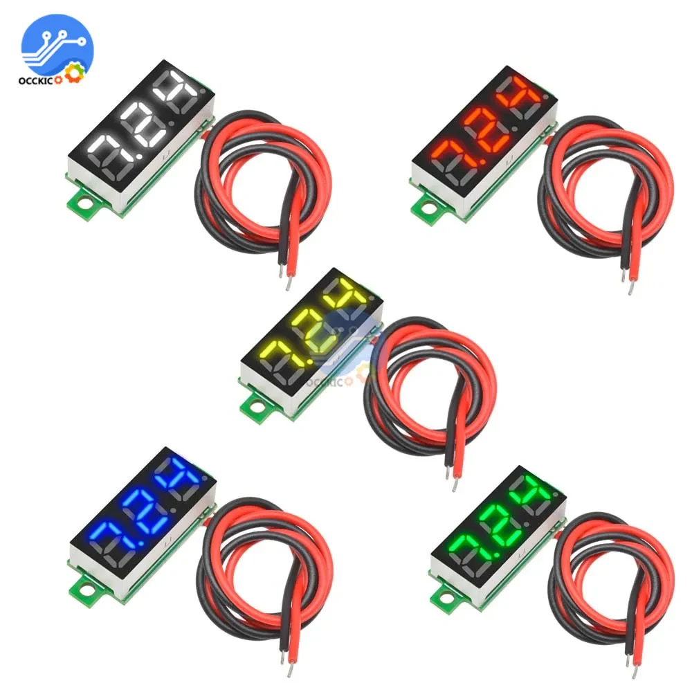 

0.28 inch 0.28" 2 / 3 Wires Digital Voltmeter Blue/Red/Green/Yellow LED Display DC 0-100V DC 3.7-30V LED Panel Voltage Meter