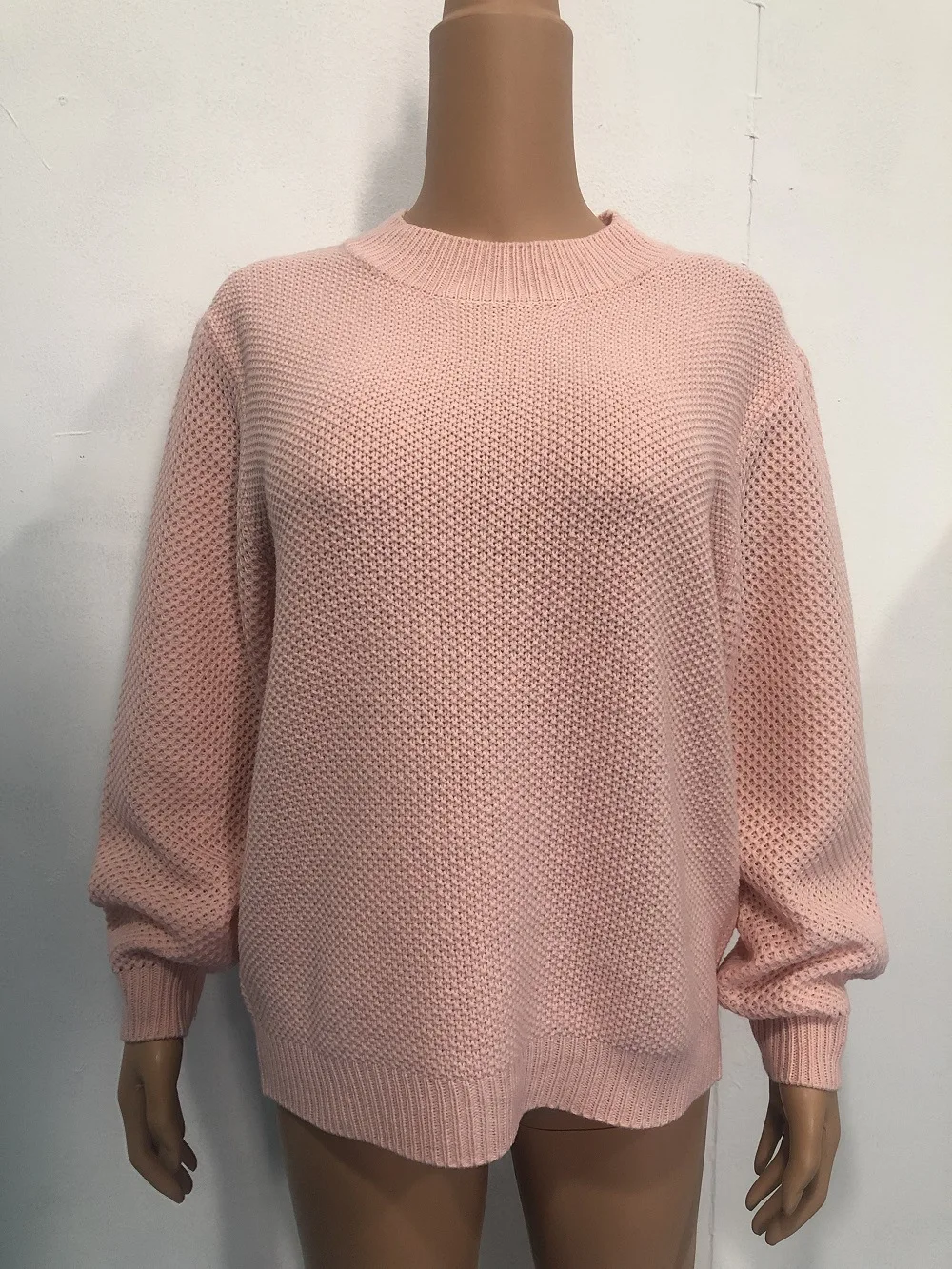Mulheres pulôver camisola casual tricô topo oco para fora gola redonda jumper senhora do escritório malhas 2025 outono inverno malha topos