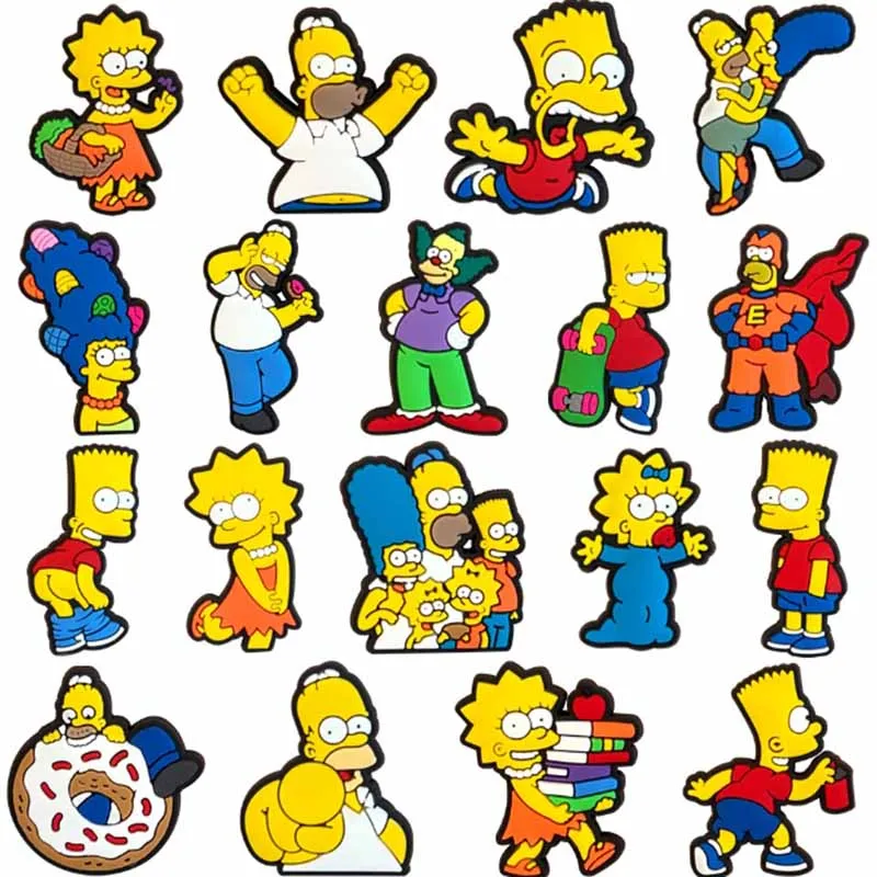 18pcs/set Miniso Simpson Cartoon Comedy Series ​for Shoe Charms Accessories for Classic Clog Shoe Decoration Birthday Gifts