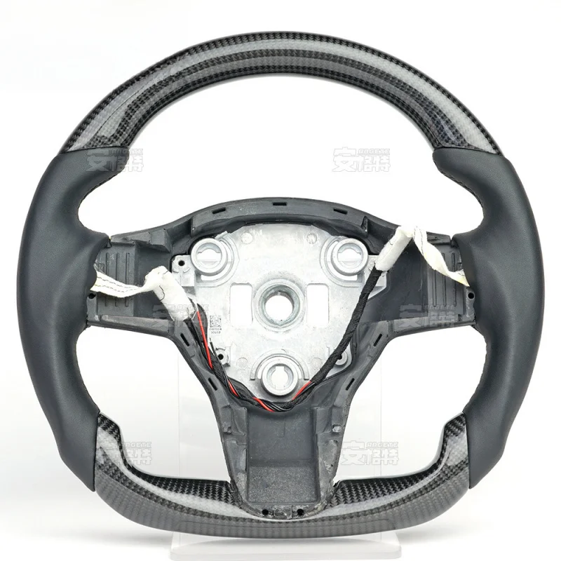 For TESLA MODEL 3/Y heated perForated leather carbon fiber steering wheel modification