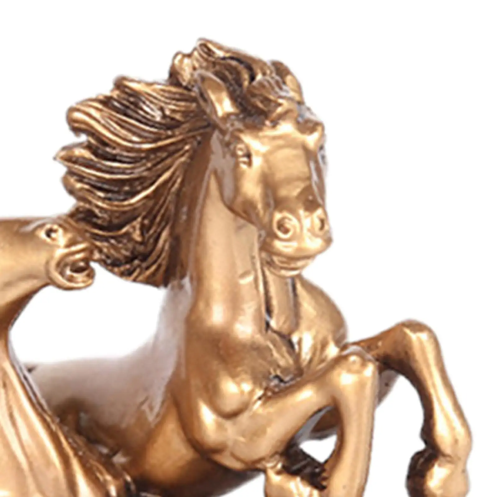 Staande lopende twee paarden standbeeld Feng Shui twee galopperende paarden standbeeld voor bureau decor