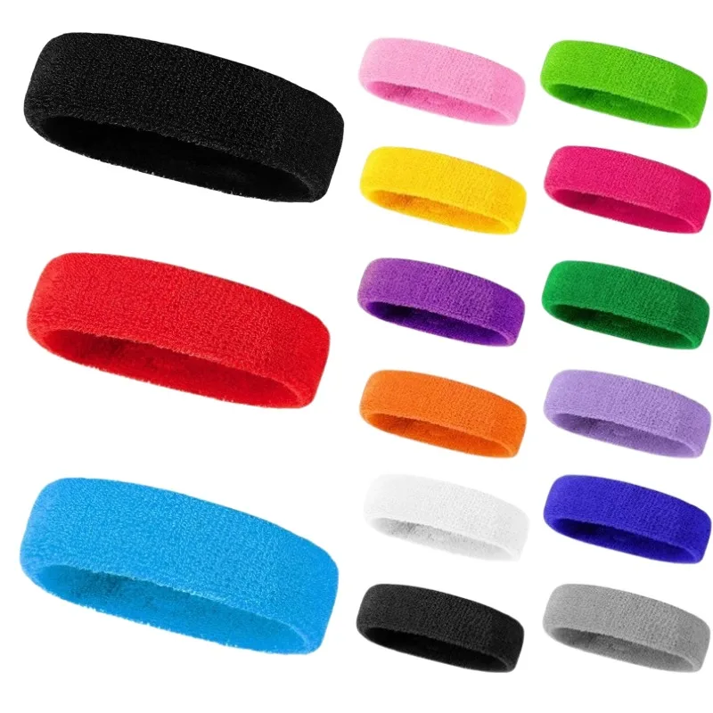 Sport-Schweißbänder, Stirnband, feuchtigkeitsableitendes Haarband, sportliche Handtuch-Stirnbänder, Kopfschweißbänder aus Baumwolle für Laufen, Radfahren, Yoga – Detail 2