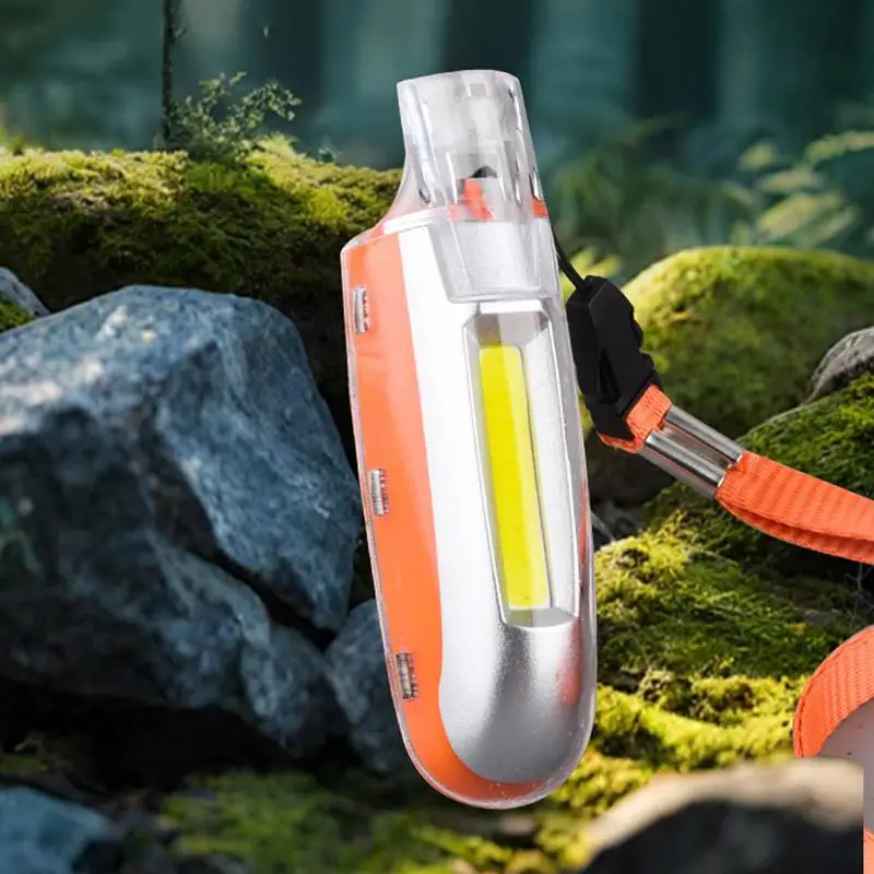 Survival Whistle เดินป่า 3 โหมดความปลอดภัยไฟ LED นกหวีด SOS Light Type-C ชาร์จเชือกเส้นเล็กสําหรับเดินป่า