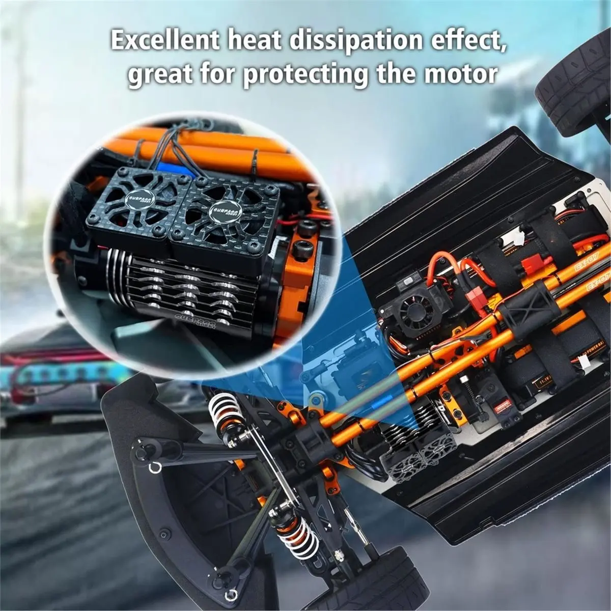 (A30I]  RC Motor Cooling Fan 40mm Heat Dissipation Double Cool Fans for 1/5 1/8 1/10 RC Car 4068 4076 4274 Motor