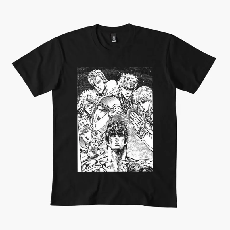 

0405 Manga Kenshiro Fist of the North Star Anime gift t shirt Hokuto no Ken printed Graphic tee Y2K clothes All size Tops