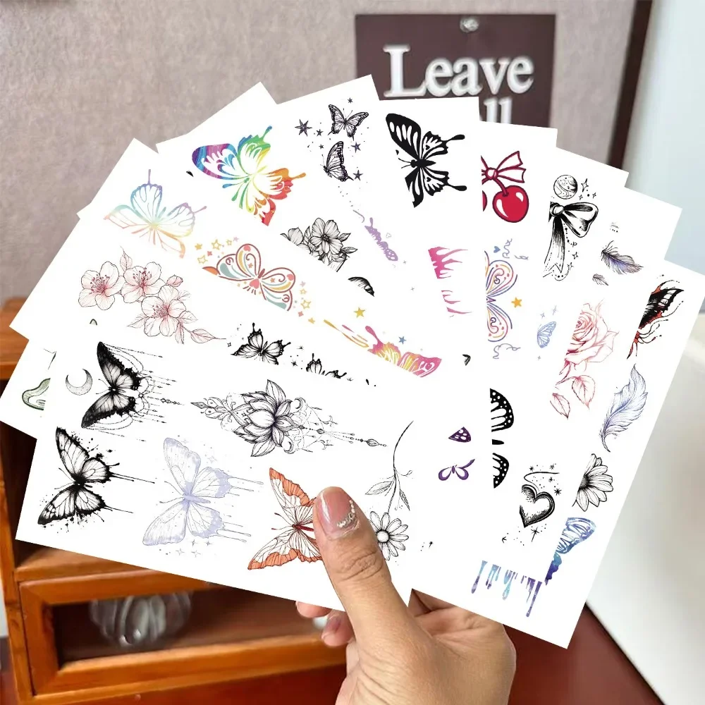 10Pcs luminous color butterfly series tattoo sticker holiday party decoration arm water transfer sticker