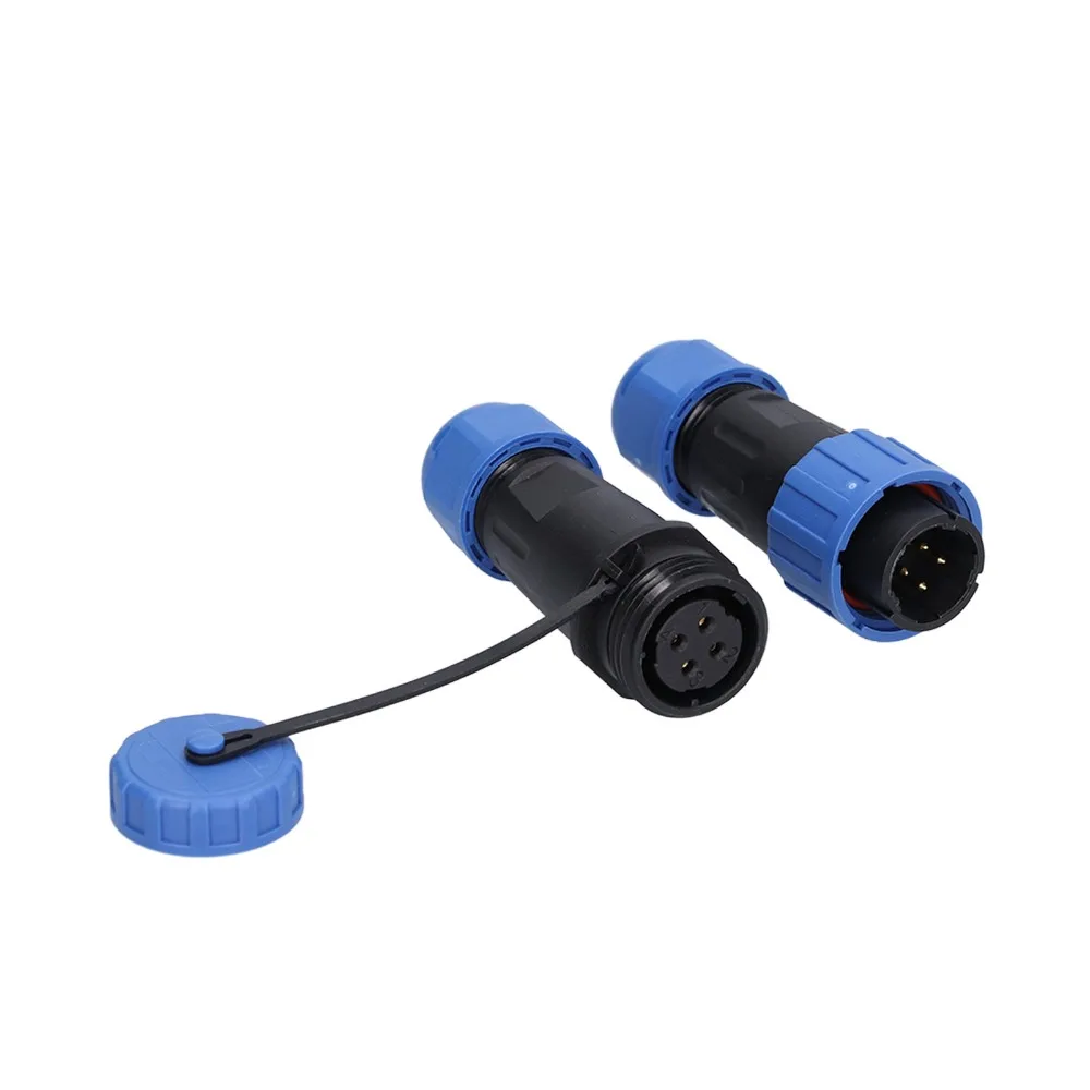 

1 Set Butt Type Connector 4 Pin Aviation Connector LD16 IP68 Plug 380V 5A PA6 Shell Screw Crimp Connector Auto