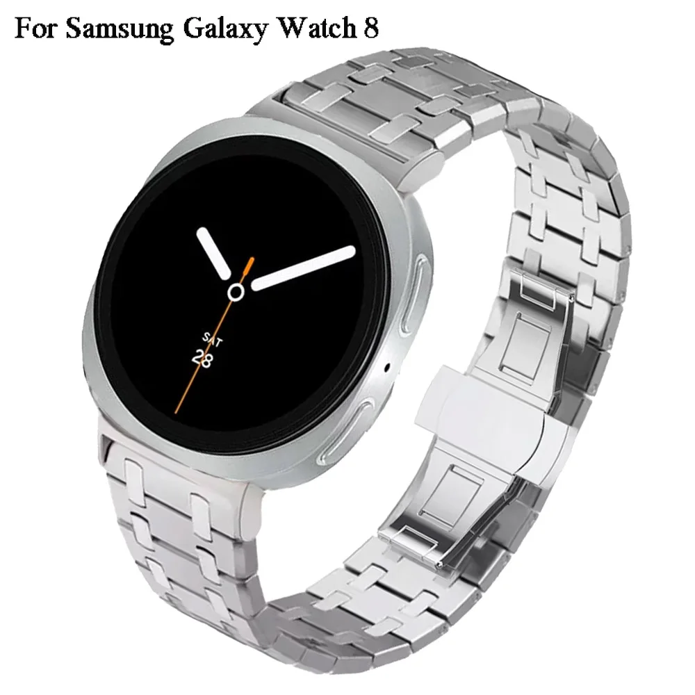 Homem pulseira de negócios para samsung galaxy watch 8 40mm 44mm banda correa de aço inoxidável para galaxy watch 8 clássico 46mm cinta