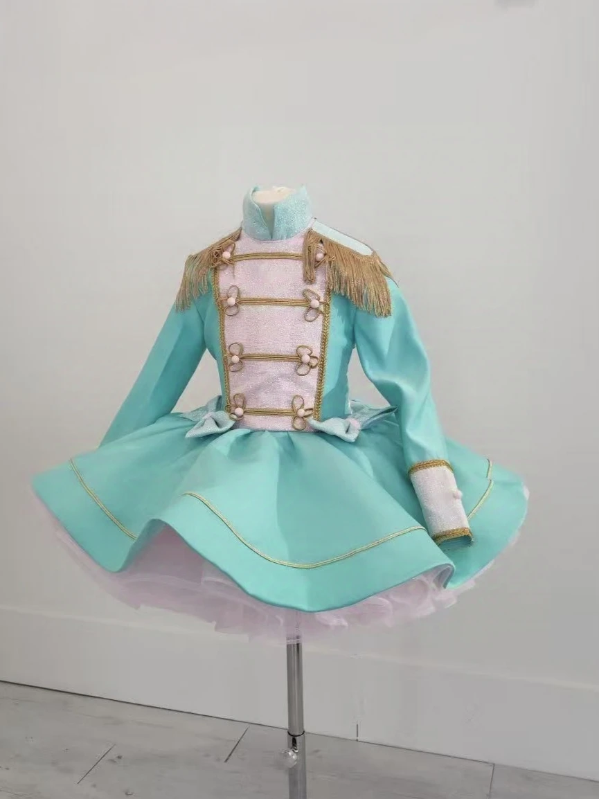 

0-12Y Baby Girl Autumn Embroidery Powder Blue Vintage Princess Dress for Birthday Photography Holiday Eid C241