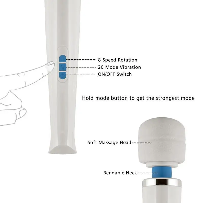 2-IN-1 Hitachi Magic Wand Massager HV-270 With Leather Strap on Bdsm Bondage AV Vibrator