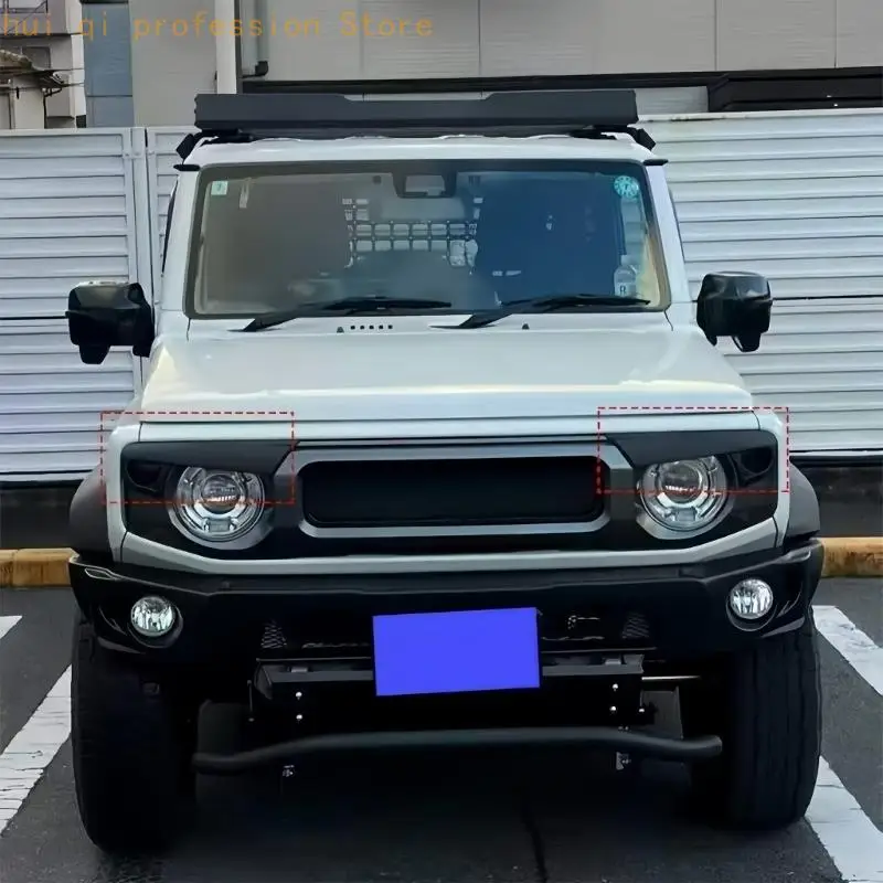 Fahrzeuggrill-Akzentabdeckungssatz, zwei schwarze ABS-Formteile mit glatten Flächen und kreisförmigen Endöffnungen für die – Detail 4