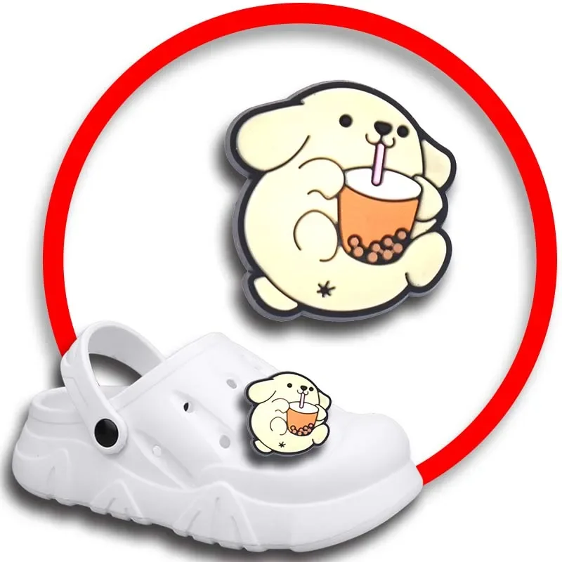 

Drinking Milk Tea Shoe Charms for Crocs Sandals Women Clogs Pins Shoe Decorations Accessory Men Badges Kids Shoes Accessories