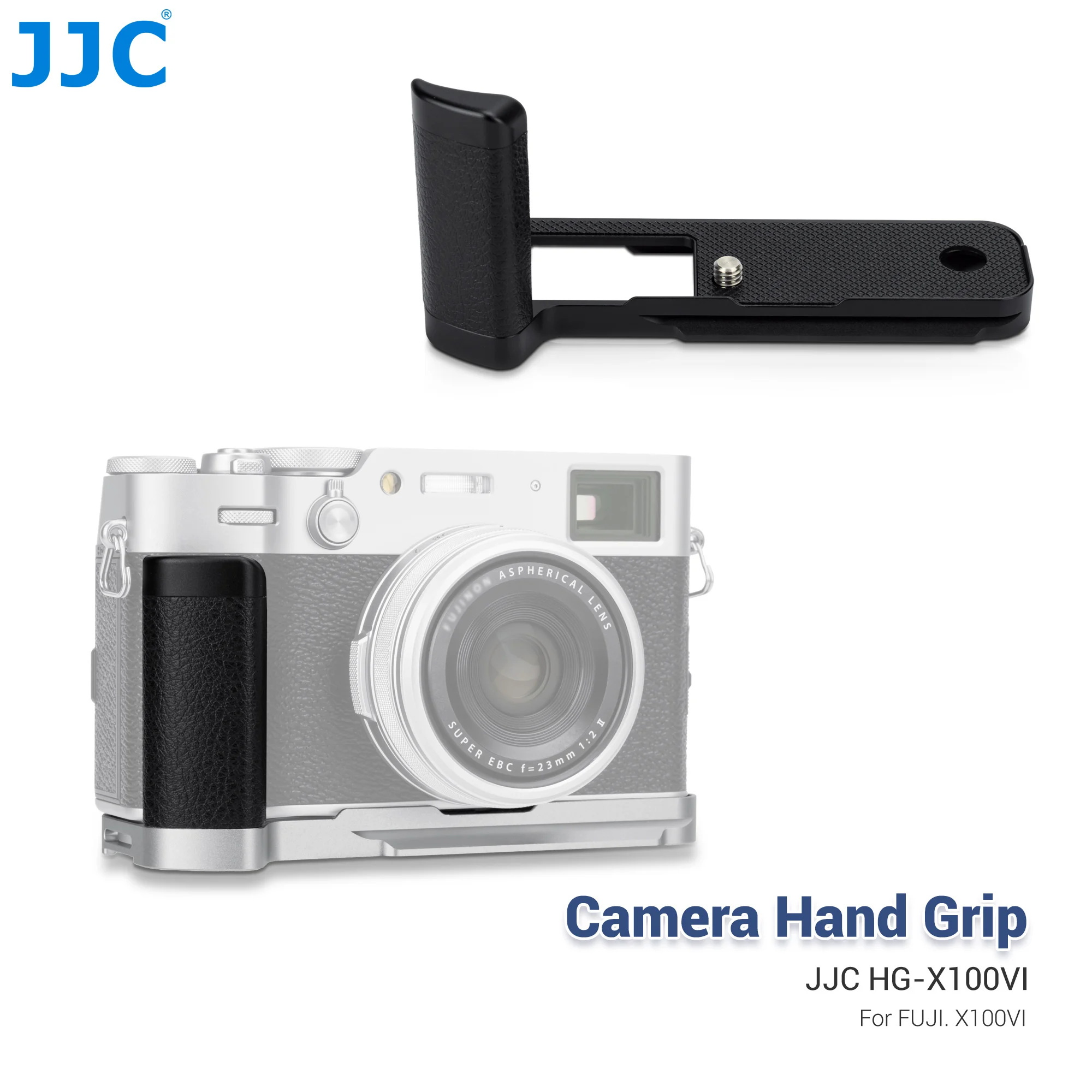JJC Metal Hand Grip L Bracket for Fujifilm X100VI Camera Anti-Slip Handgrip Holder with Arca Swiss Quick Release Plate