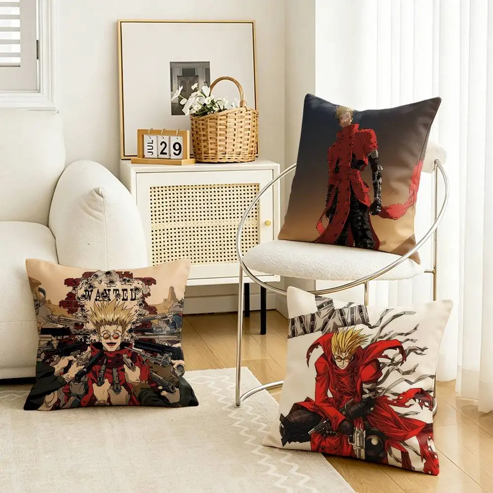 V-Vash the Stampede T-Trigun Customizable Square Cushion Cover Double Sided Print Pillow Case