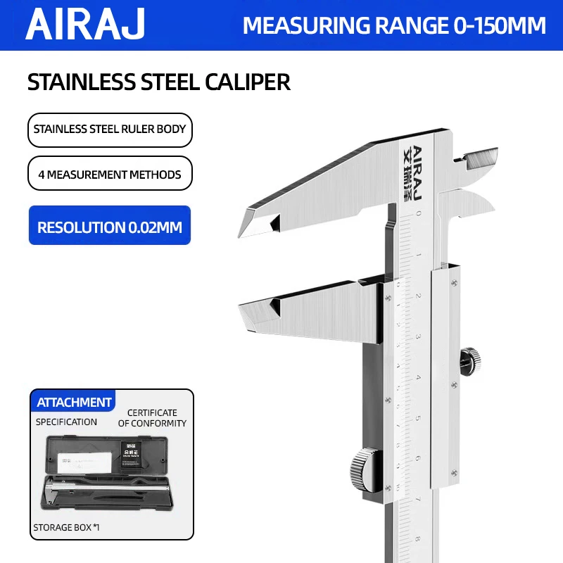 AIRAJ 0-150 MM noniusz cyfrowy 0.02 MM wysokiej precyzyjny pomiar narzędzie ze stali nierdzewnej studentów zaciski cyfrowe narzędzia