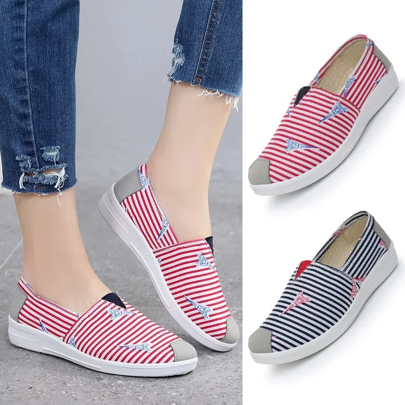 Flat bottom casual women's shoes spring and summer canvas cartoon old Beijing cloth shoesrty7