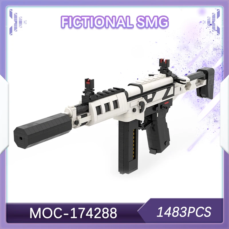 

1483 шт., военная серия оружия, художественные строительные блоки SMG, модульный пистолет, технология модели для мальчиков, рождественские подарки MOC-174288