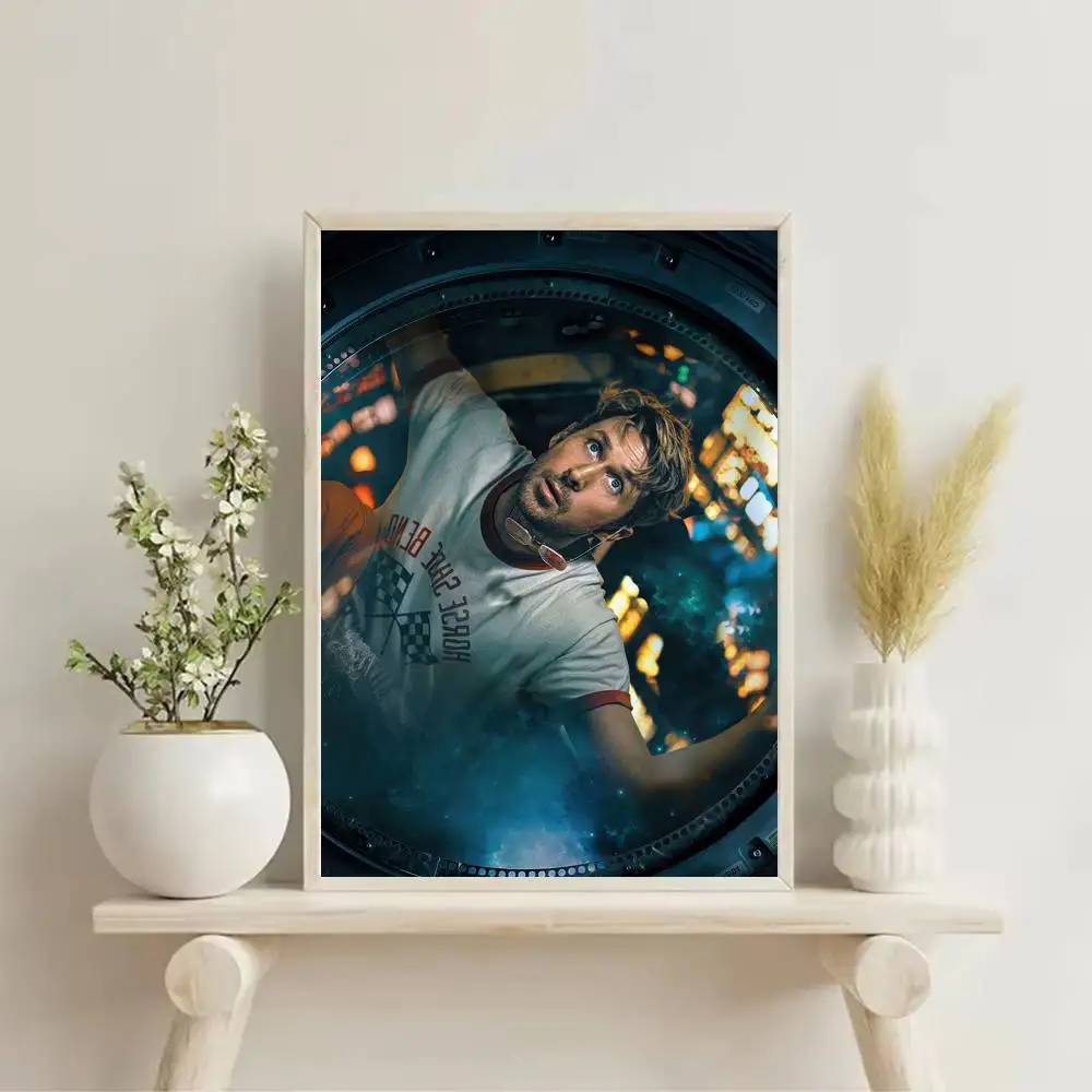 R-Ryan Gosling P-Project Hail Mary Poster Self-adhesive Art Waterproof Paper Sticker Coffee House Bar Room Wall Decor