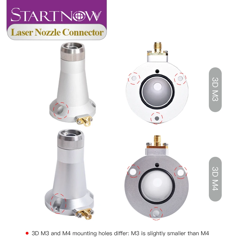 Startnow Laser Cutting Machine Head Sensor Replacement Accessories ECO M4 Hole 15KW Laser Nozzle Connector Part Ceramic Part