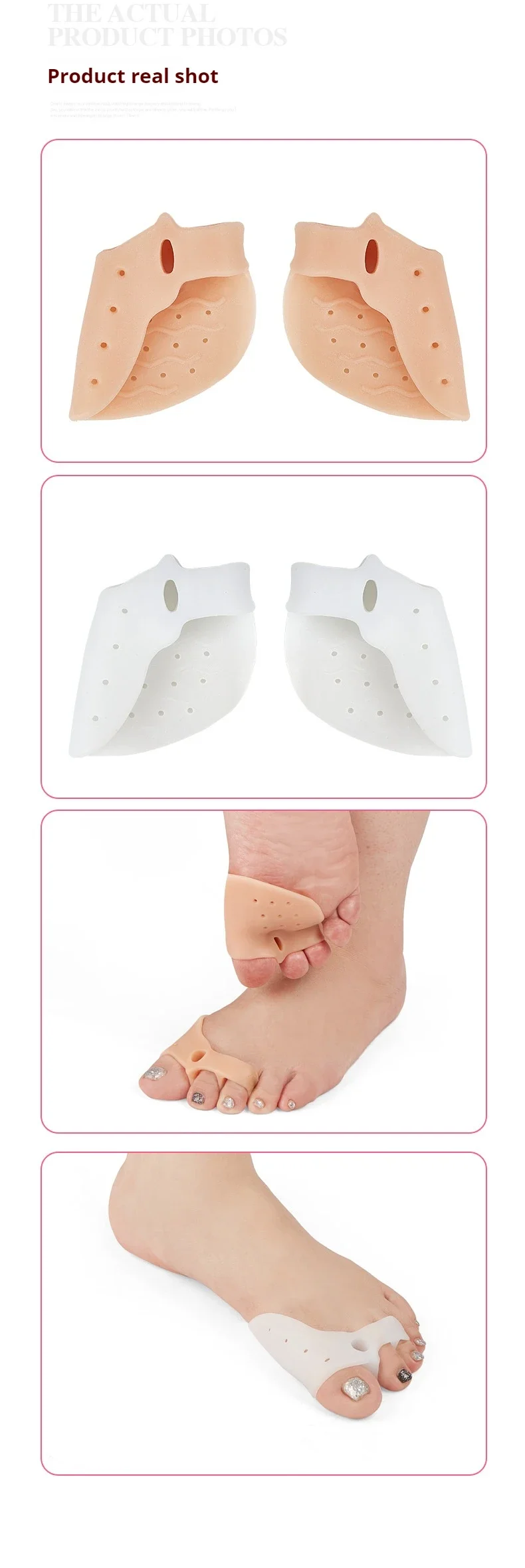 Unisex-Zehenspreizer aus Silikon, atmungsaktiv, Hallux-Valgus-Puffer, Fußpflege-Werkzeuge für gerade Zehen – 1 Paar – Detail 4