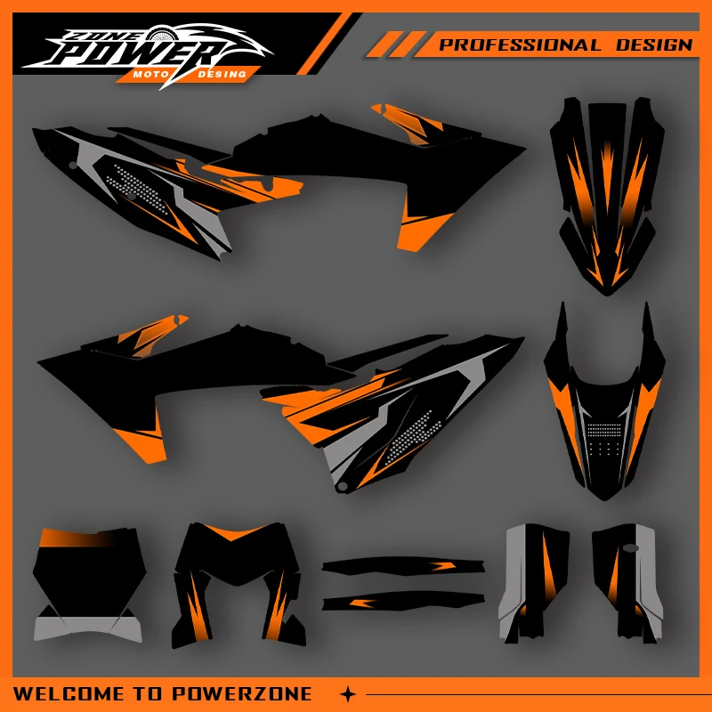 

POWERZONE для KTM EXC 2024 2025 2026 EXC-F SXF 2023 2024 2025 Мотокросс Графика Фоновая наклейка Наборы наклеек по индивидуальному заказу 08