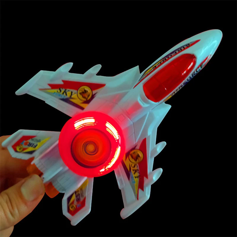 Creative Novelty Pull Wire Glowing Aircraft Toy Model Children Pull The Line Aircraft Puzzle Toys Boys Fun Holiday Birthday Gift