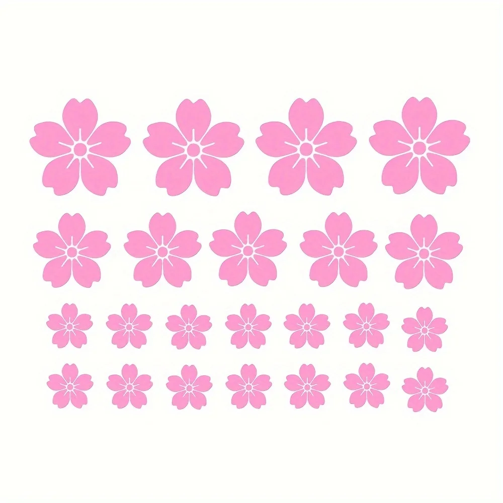 23pcs Sakura Car Decals Vinyl Refit Flower Stickers Waterproof Car Sticker for Hood Windows Body Door Auto Exterior Accessories