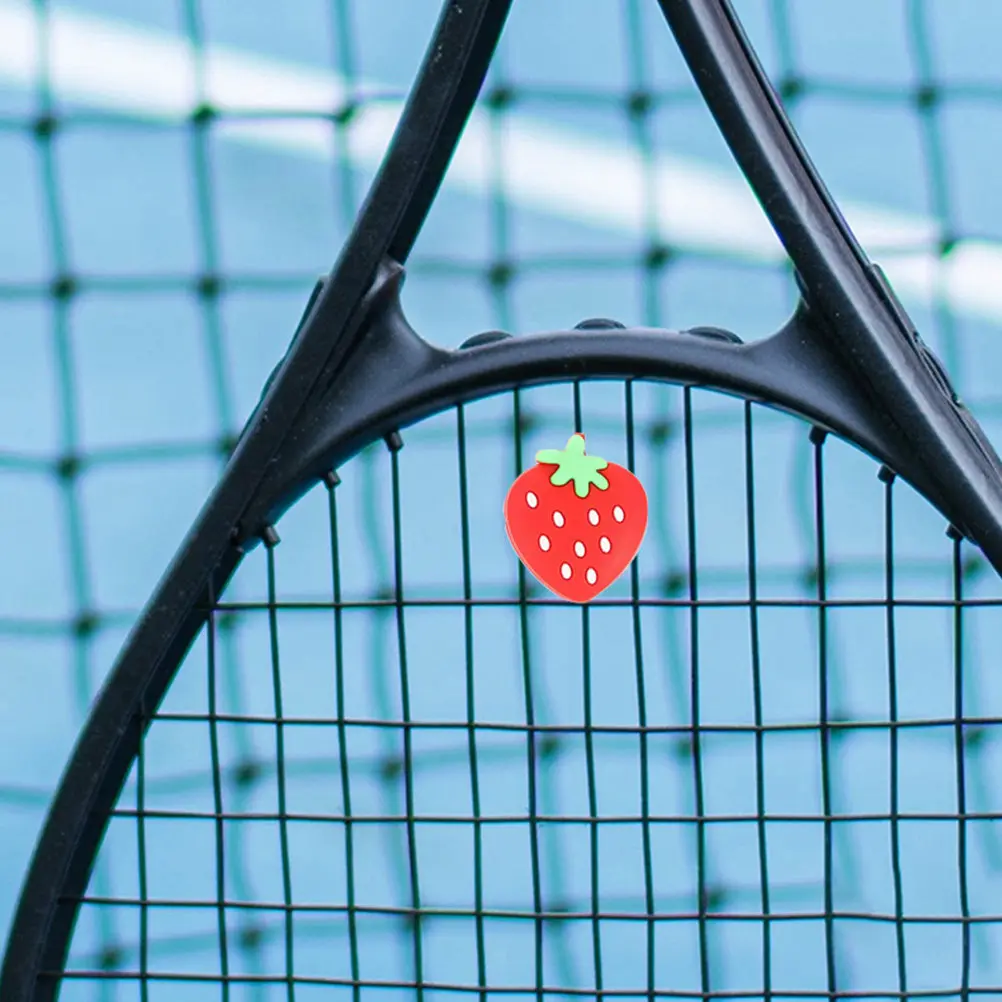 

8Pcs Silicone Tennis Racket Dampener Strawberry Shape Shock Absorber Vibration Dampening Supplies Tennis Vibration Dampener