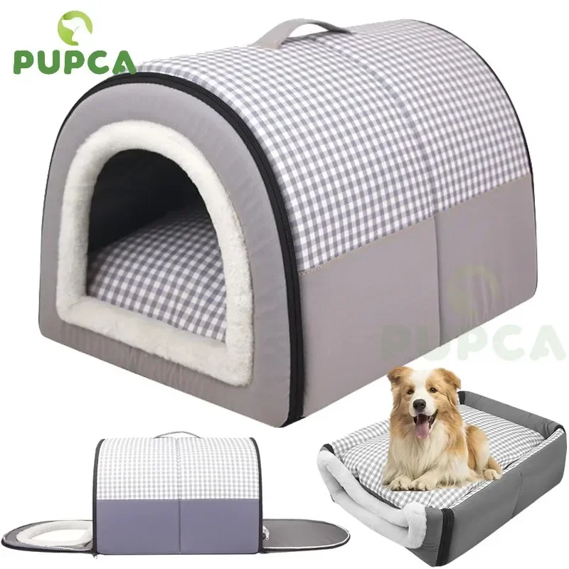 Pet Dog House Soft Cozy Pet Sleeping Bed for Small Medium Dogs Cats Foldable Removable Puppy Nest Portable Kennel Pet Supplies