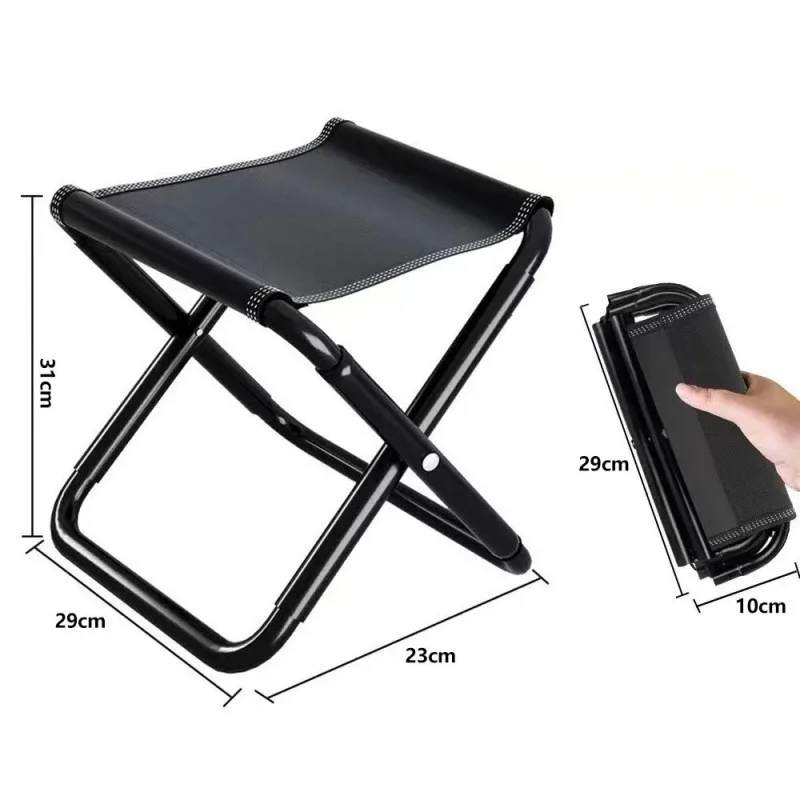 

Portable Outdoor Aluminum Folding Chair: Ideal for Camping, Fishing, Hiking & Picnics - Lightweight & Easy to Store Mini Stool